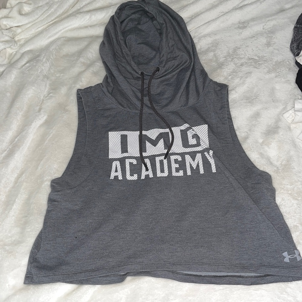 Under Armour IMG academy muscle t-shirt hoodie size medium with material